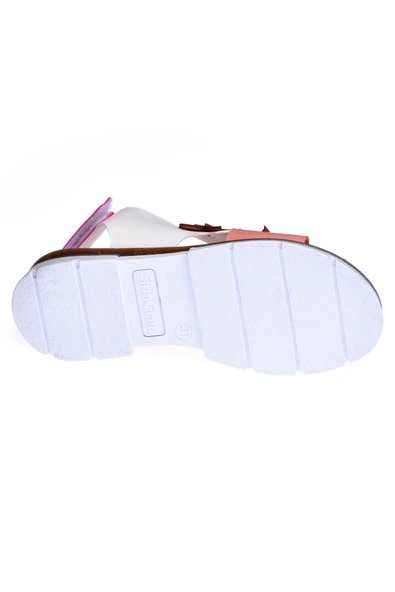 Kiko Kids Günlük Kız Çocuk Bebe Sandalet Şb 22722440-49 Beyaz - Somon - 8