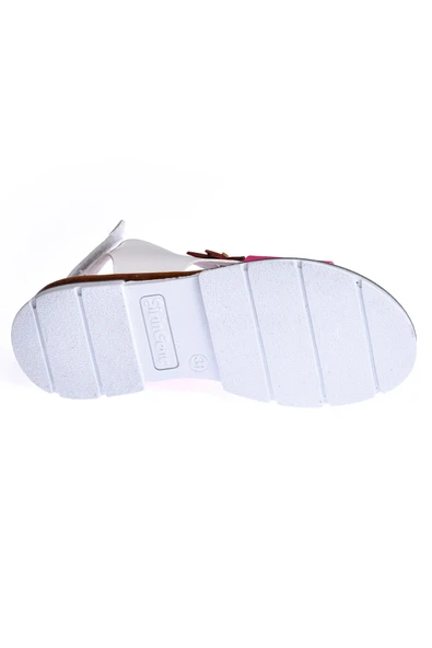 Kiko Kids Günlük Kız Çocuk Bebe Sandalet Şb 22722440-49 Beyaz - Fuşya - 8