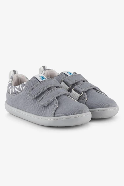 Hopfrög Kids Smart Walker Recycled Canvas Eco Gri Barefoot Çocuk Ayakkabı - 3