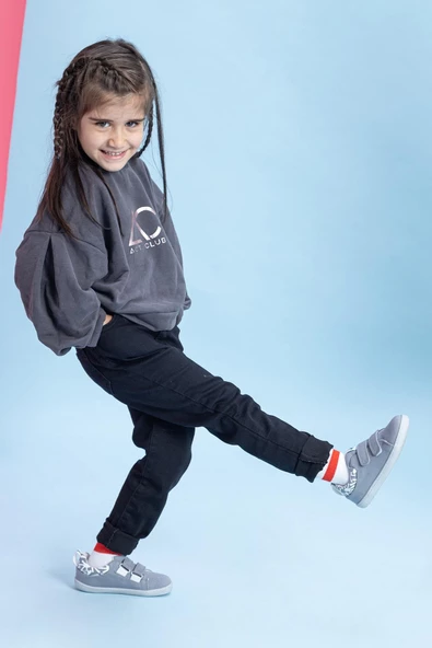 Hopfrög Kids Smart Walker Recycled Canvas Eco Gri Barefoot Çocuk Ayakkabı - 4