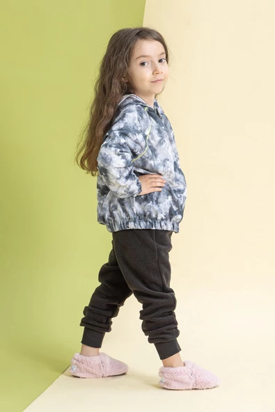 Hopfrög Kids Furry Furry Pembe Kürk Barefoot Patik - 5