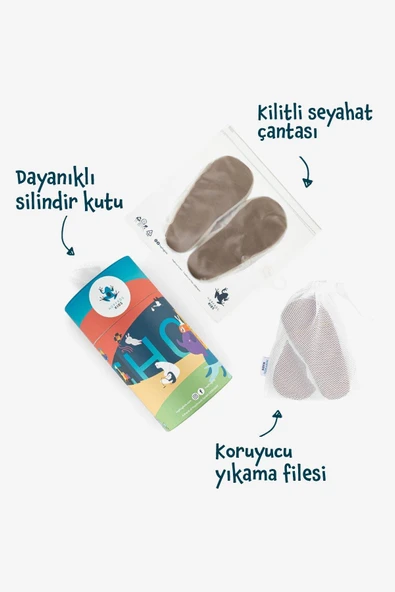 Furry Furry Gri Kürk Barefoot Patik (Hediye Seti) - 7
