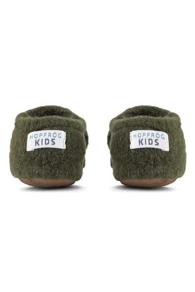 Hopfrög Kids Recycled Woo Wooly Yünlü Haki Barefoot Patik - 5