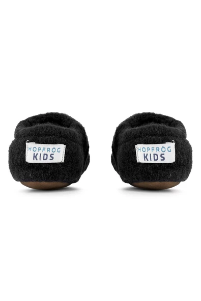 Hopfrög Kids Recycled Woo Wooly Yünlü Siyah Barefoot Patik - Resim 5