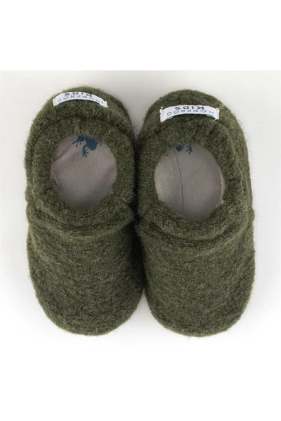 Hopfrög Kids Recycled Woo Wooly Yünlü Haki Barefoot Patik