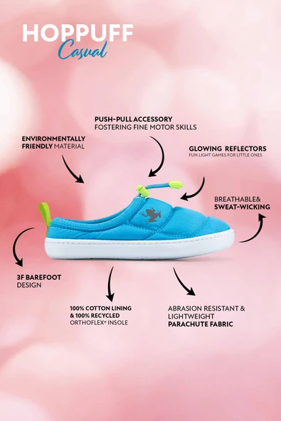 Hoppuff Casual Dinamik Mavi Barefoot Çocuk Ayakkabı - Resim 2