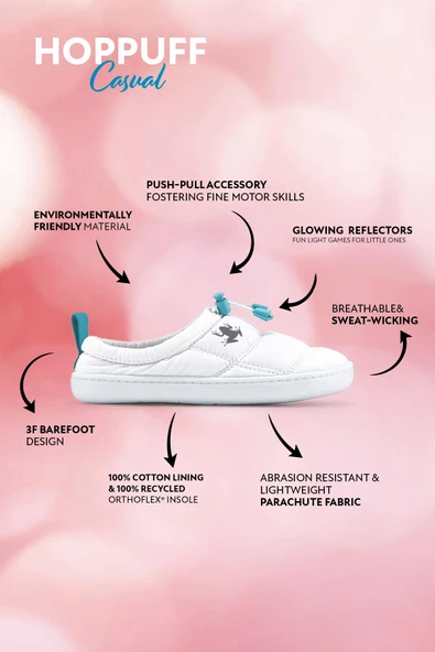 Hoppuff Casual Dinamik Beyaz Barefoot Çocuk Ayakkabı - Resim 2