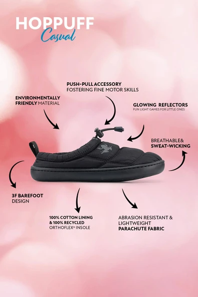 Hoppuff Casual Dinamik Siyah Barefoot Çocuk Ayakkabı - Resim 2
