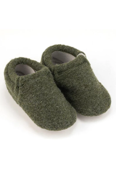 Hopfrög Kids Recycled Woo Wooly Yünlü Haki Barefoot Patik - 3