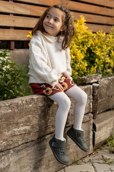 Hopfrög Kids Smart Walker High Top Süper Mat Haki Barefoot Çocuk Bot - 4