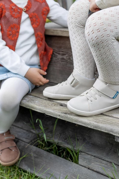 Hopfrög Kids Smart Walker High Top Süper Mat Bej Barefoot Çocuk Bot - 5