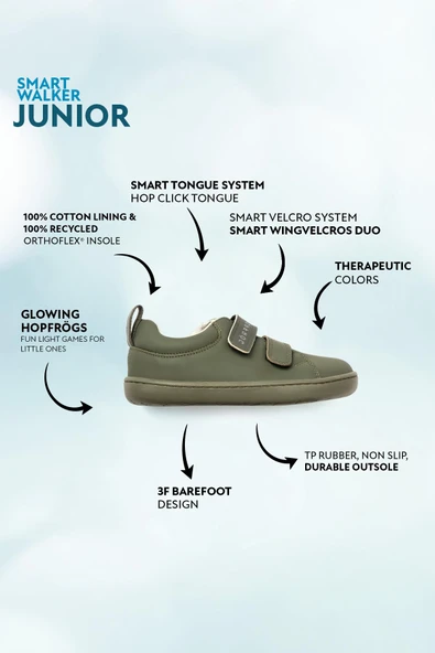 Smart Walker Junior Süper Mat Haki Barefoot Çocuk Ayakkabı - Resim 2