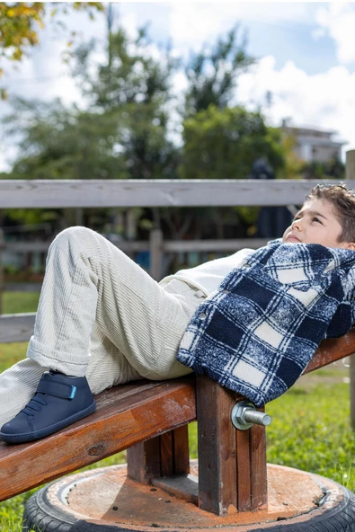 Hopfrög Kids Smart Walker High Top Süper Mat Lacivert Barefoot Çocuk Bot - 4