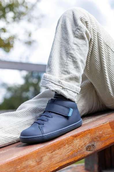 Hopfrög Kids Smart Walker High Top Süper Mat Lacivert Barefoot Çocuk Bot - 5