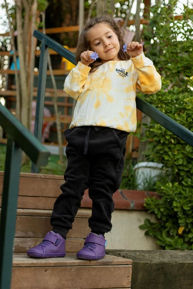 Hopfrög Kids Smart Walker High Top Mor Işık Barefoot Çocuk Bot - 5