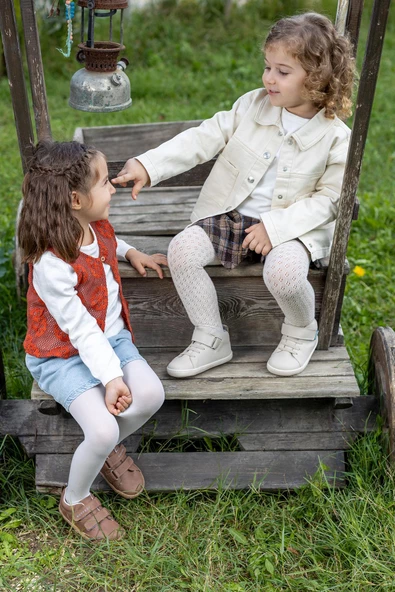 Hopfrög Kids Smart Walker High Top Süper Mat Bej Barefoot Çocuk Bot - 4