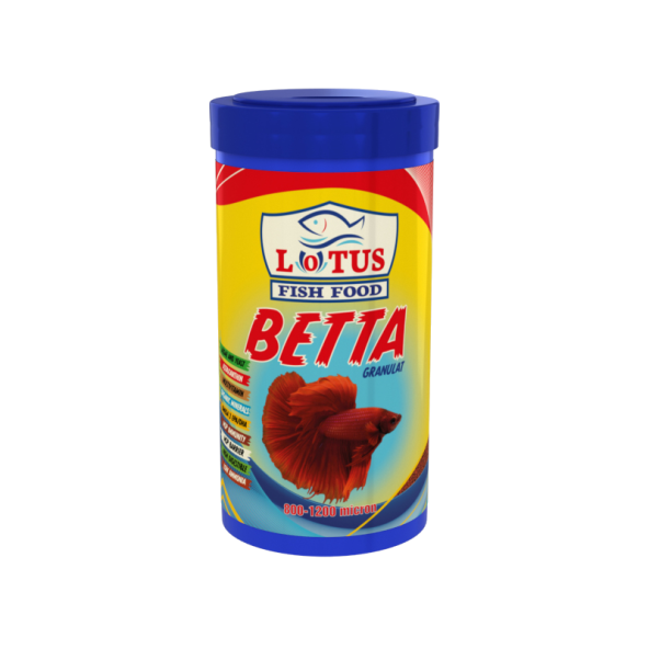 Betta Granulat 125ml, Lotus 100ml Granül Beta Balığı Yemi, 30cc Vitamin Set - 4