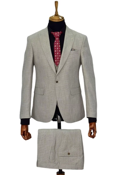 Erkek Bej Rengi Regular Fit Takım Elbise BGL-ST03823 ürün görseli