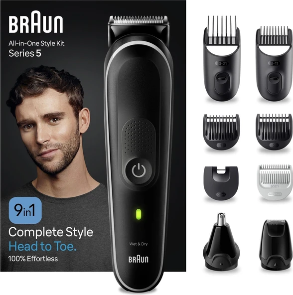 Braun Series 5 MGK5420 Hepsi Bir Arada Şekillendirme Seti, 9’u 1 Arada Erkek Bakım Kiti