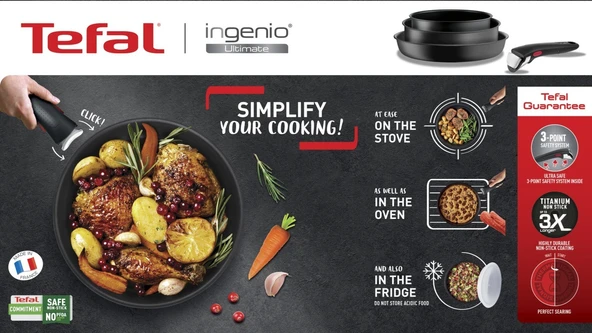 Tefal Titanyum Ingenio Ultimate 3x Büyük Set 12 Parça - 2100129591 - Resim 4