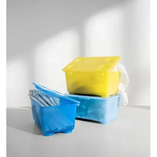 IKEA Glis Çocuk Kalem Ve Boya Kutusu & Saklama Kabı 3 'lü Mavi - Sarı - Resim 2