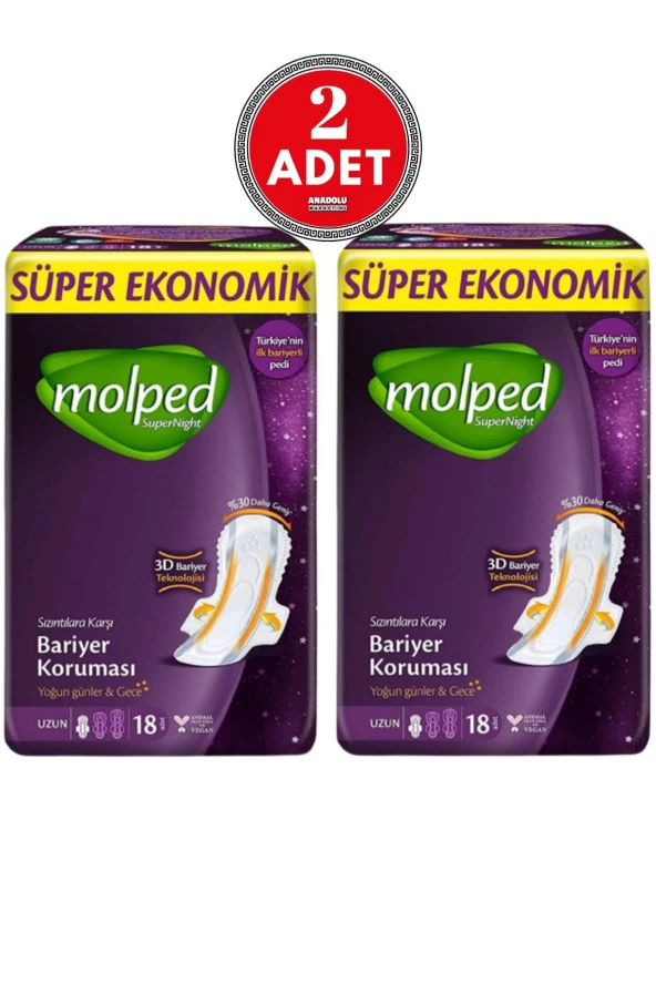 Molped Süper Night Süper Ekonomik Uzun 18'li 2 Adet