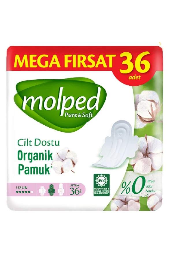 Molped Pure Soft Hijyenik Ped Uzun Mega Fırsat 36'lı