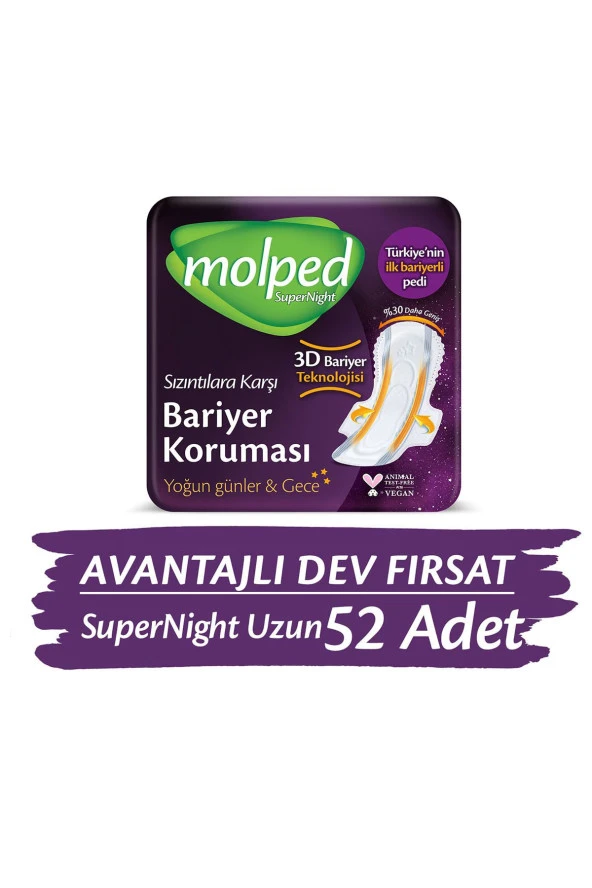 Molped Supernight Uzun Avantajlı Dev Fırsat Paketi 52 Adet