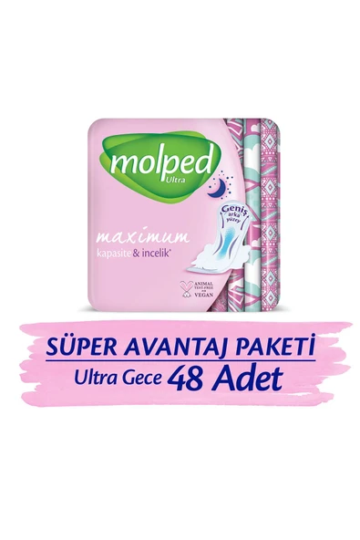 Molped Ultra Hijyenik Ped Gece Süper Avantaj Paketi 48 Adet