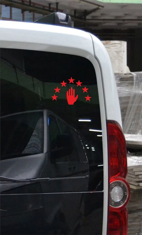 Abhaz Bayrak Folyo Kesim Etiket Kırmızı 16 cm - 3
