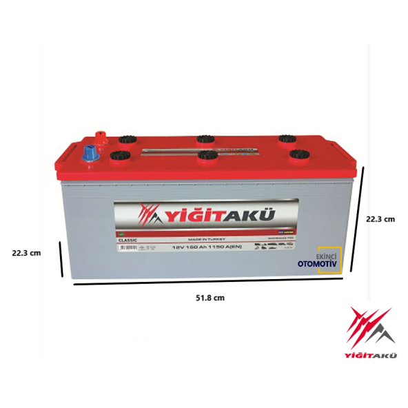 YİĞİT AKÜ 12 V 165 AH 1200A(EN) ESKİ AKÜ İADESİZ - 2