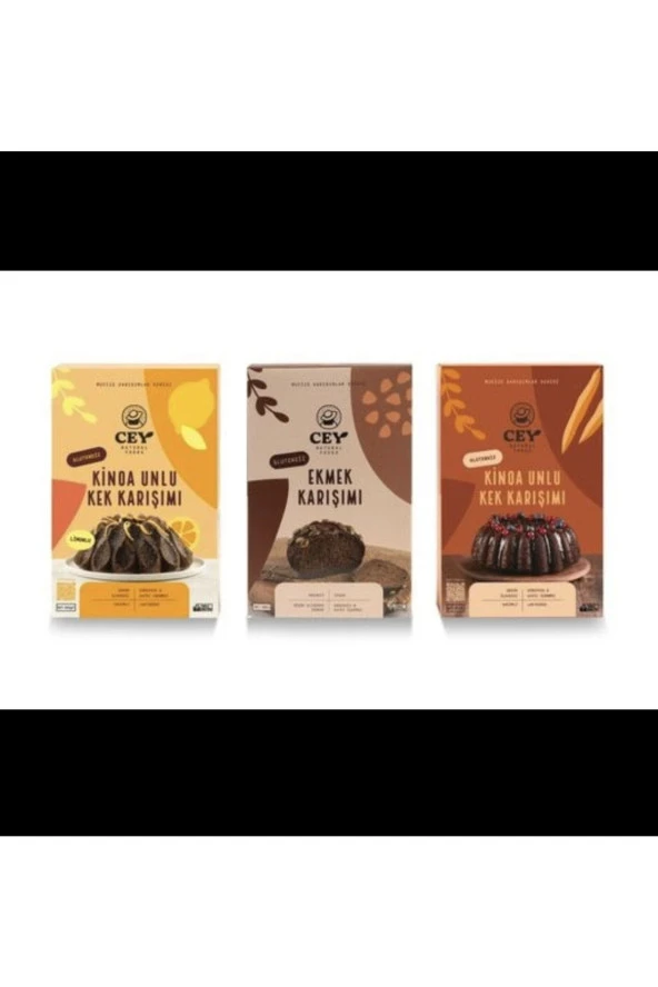 Cey Natural Foods 3'lü Set Kinoa Unlu Kek Karışımları Ve Ekmek Karışımı