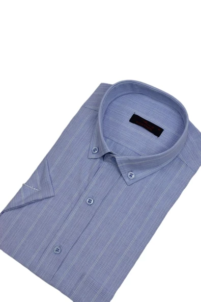 Erkek Klasik Kısakol Gömlek BGL-ST03827 - Resim 9