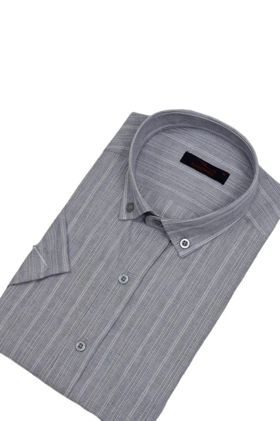 Erkek Klasik Kısakol Gömlek BGL-ST03827 - Resim 6