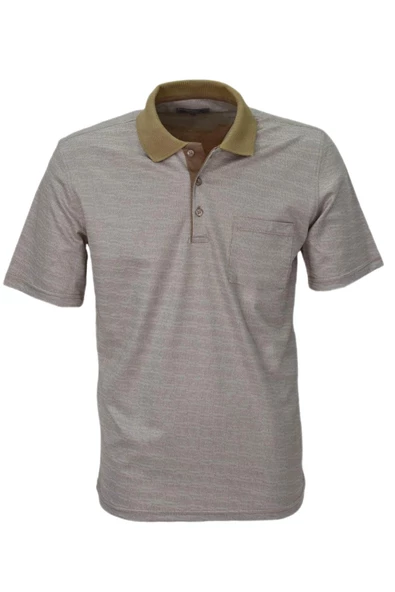 Erkek Polo Yaka Jakarlı Cepli Tişört 7720 BGL-ST03831 - Resim 3