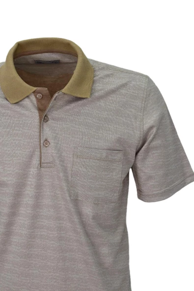 Erkek Polo Yaka Jakarlı Cepli Tişört 7720 BGL-ST03831 - Resim 4