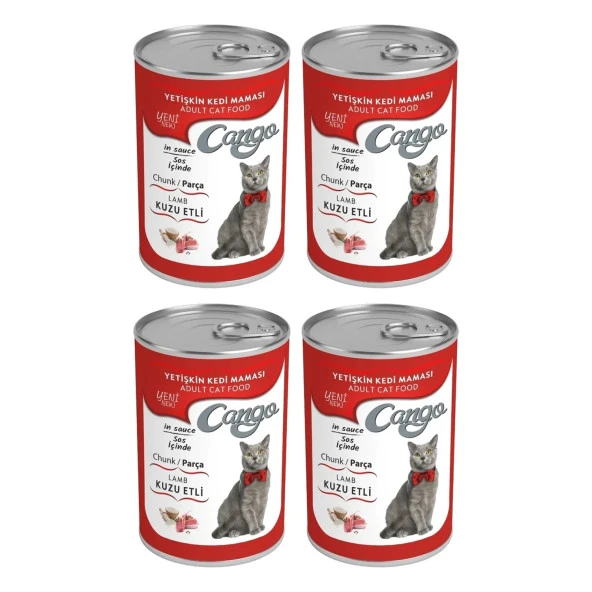 Cango Yetişkin Konserve Kedi Maması Kuzu Etli 415 Gr X 4 Adet