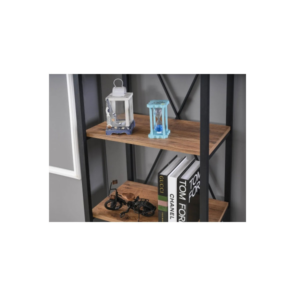 Evdesa Eko Metal Kitaplık Dekoratif Raf Ev Ofis Rafı Dosya Rafı 180x60 Cm 5 Raflı - 2