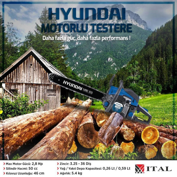 Hyundai Turbo 650 2 Kw Benzinli Ağaç Kesme Makinesi - 3