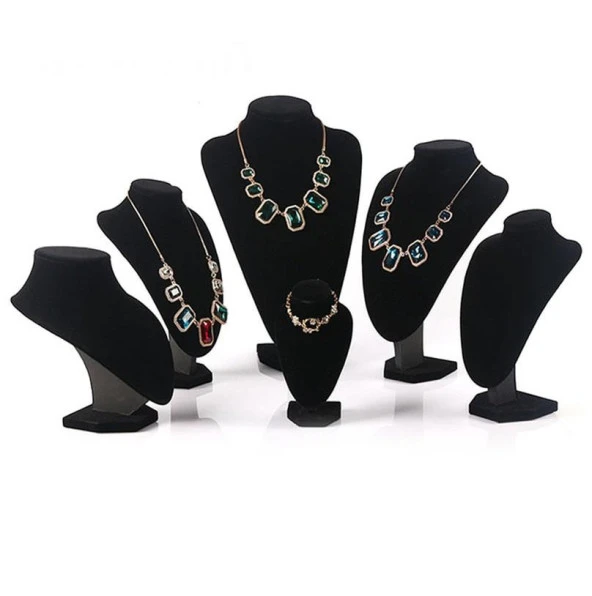 Dik Kadife Kumaşlı 6'LI Kuyumcu Showroom Vitrin Takı Aksesuar Standı - 2