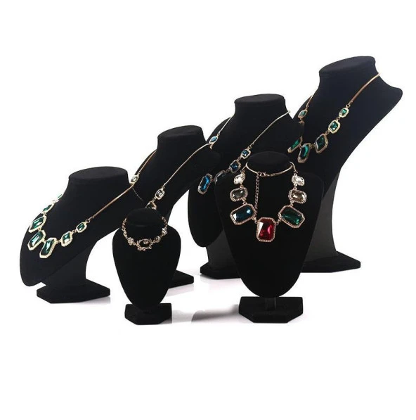 Dik Kadife Kumaşlı 6'LI Kuyumcu Showroom Vitrin Takı Aksesuar Standı - 3