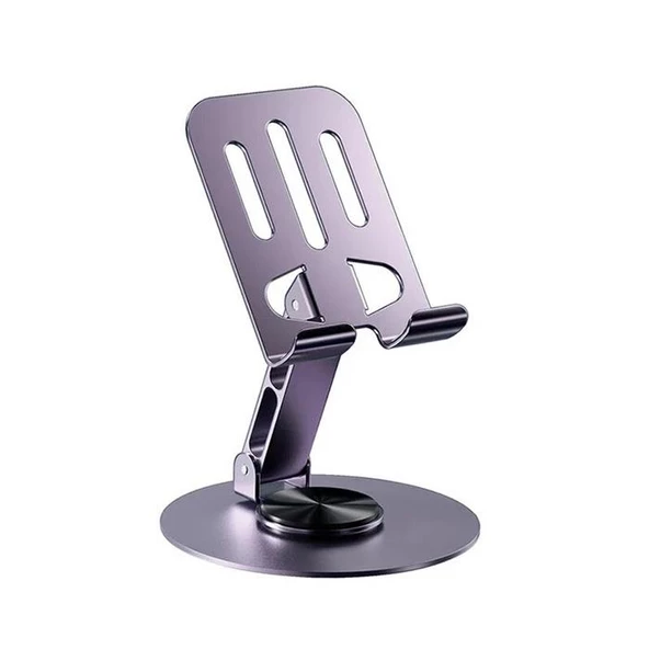 Coofbe Alüminyum Yükseklik Ayarlı 360° Dönebilen Tablet Laptop Standı Masaüstü Telefon Tutucu Kaymaz Ped - 6