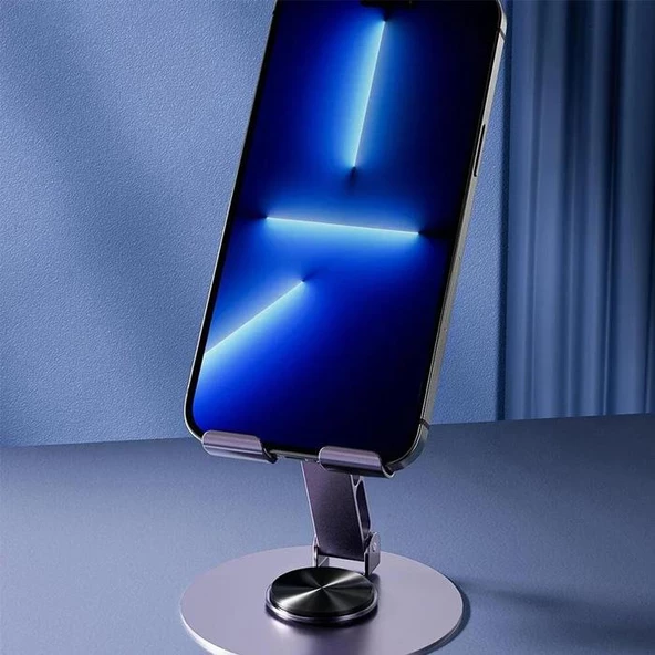 Coofbe Alüminyum Yükseklik Ayarlı 360° Dönebilen Tablet Laptop Standı Masaüstü Telefon Tutucu Kaymaz Ped - 5