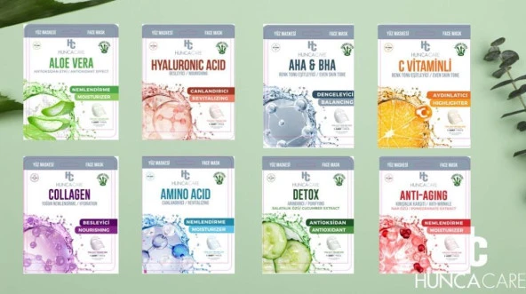 HUNCA CARE AMINO ACID KAĞIT YÜZ MASKE – CANLANDIRICI / REVITALIZING - 7