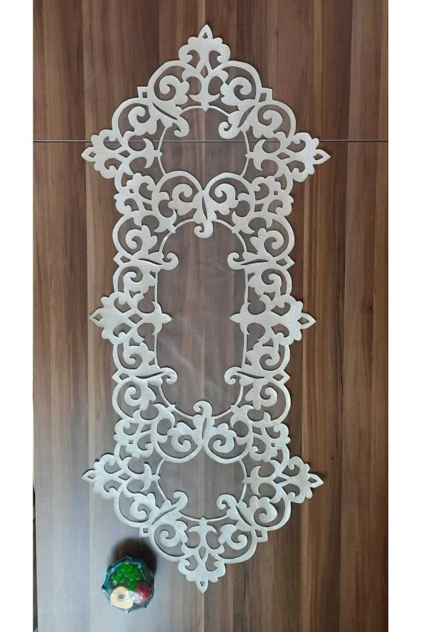 Krem Deri El Işi Lazer Kesim Masa Örtüsü - 2