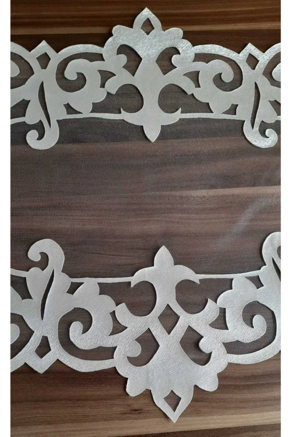 Krem Deri El Işi Lazer Kesim Masa Örtüsü - 4