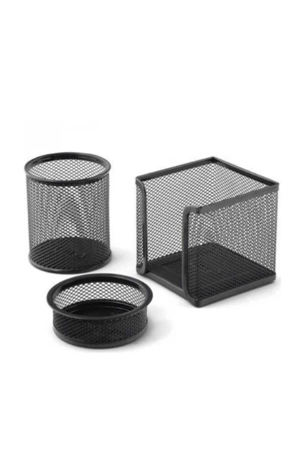 ÜÇLÜ METAL FİLE OFİS SETİ SİYAH/BLACK - 4