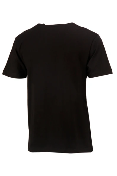 Erkek Bisiklet Yaka Standart Fit Siyah T-Shirt - 4