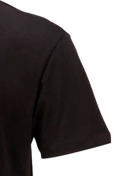 Erkek Bisiklet Yaka Standart Fit Siyah T-Shirt - 3