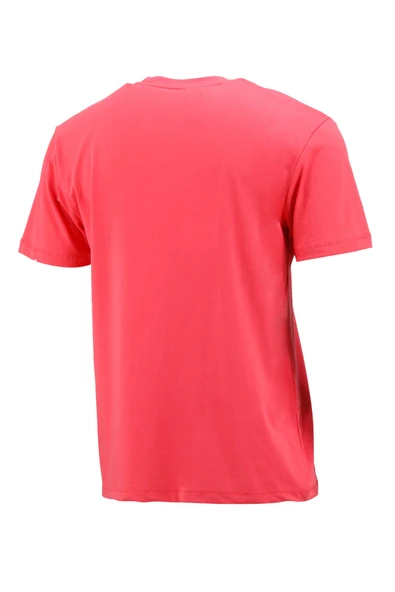 Erkek Bisiklet Yaka Standart Fit Nar Çiçeği T-Shirt - 4